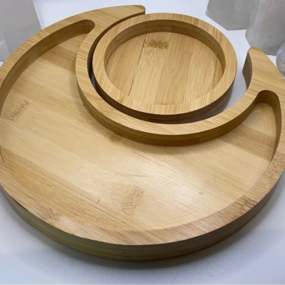 Bamboo Sun and Moon Tray Set